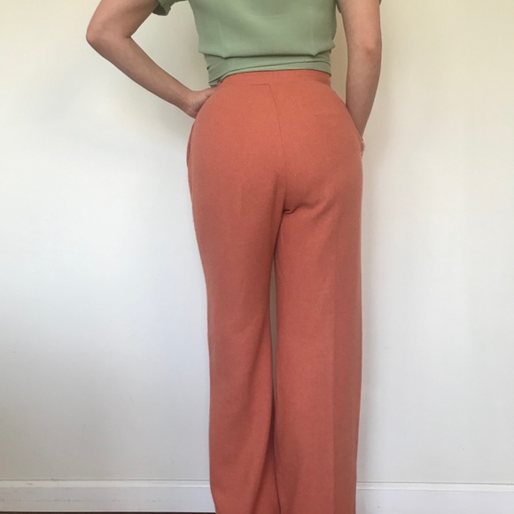Vintage Pants - TRUE VINTAGE 1970s Coral Wool Trousers